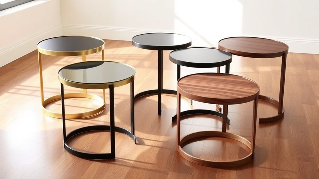 chic c shaped side tables