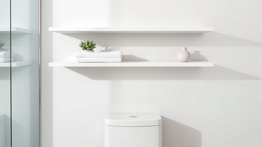clean organized bathroom storage