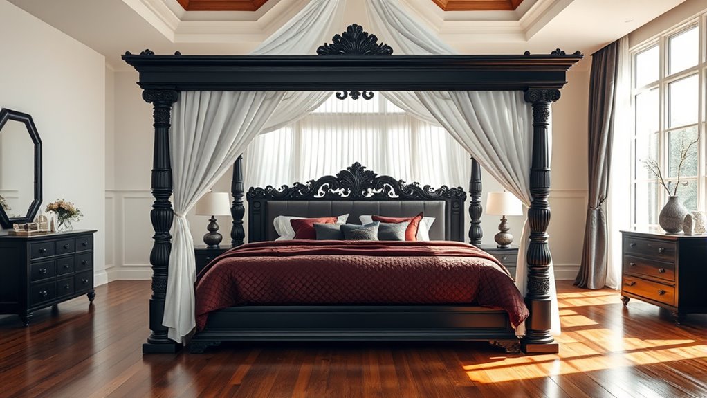 luxurious dramatic bedroom centerpiece