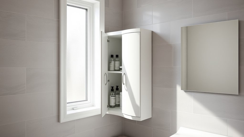 maximize corner bathroom storage