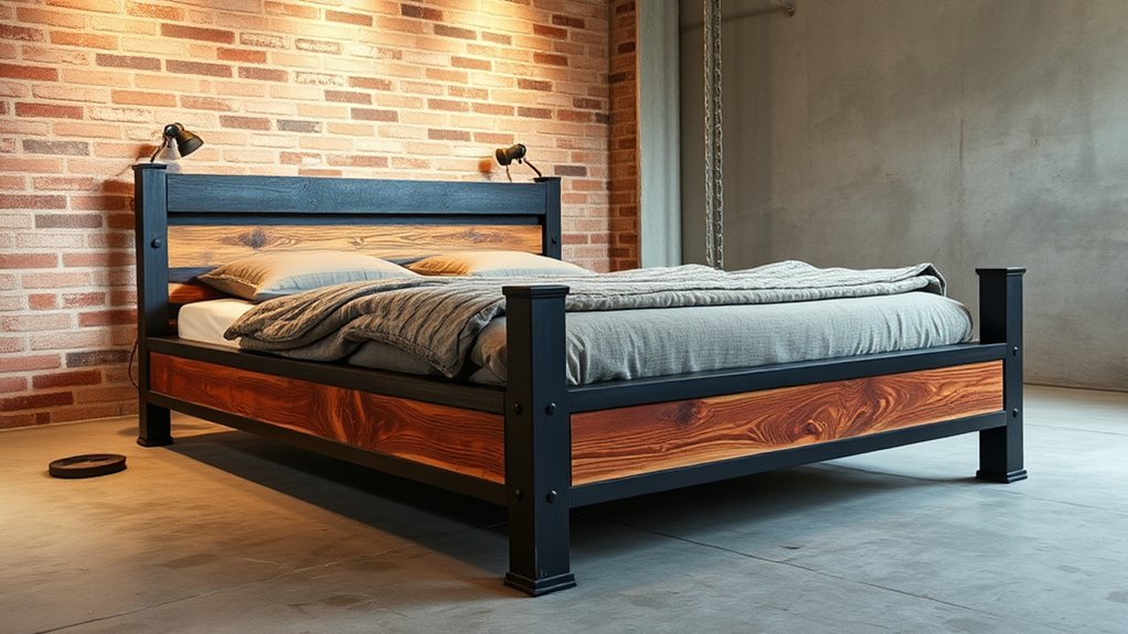 rustic durable industrial bed