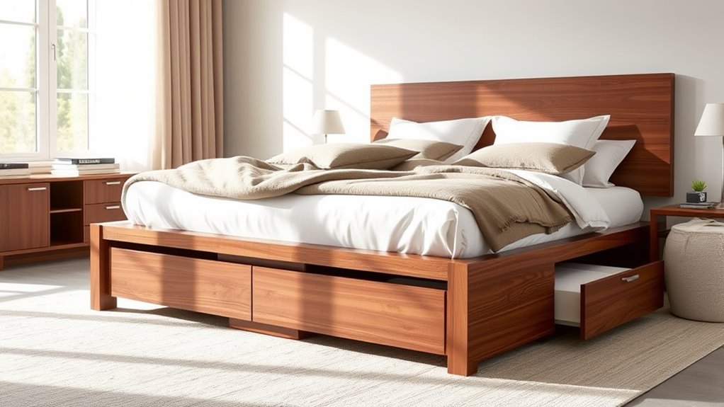 storage efficient platform beds