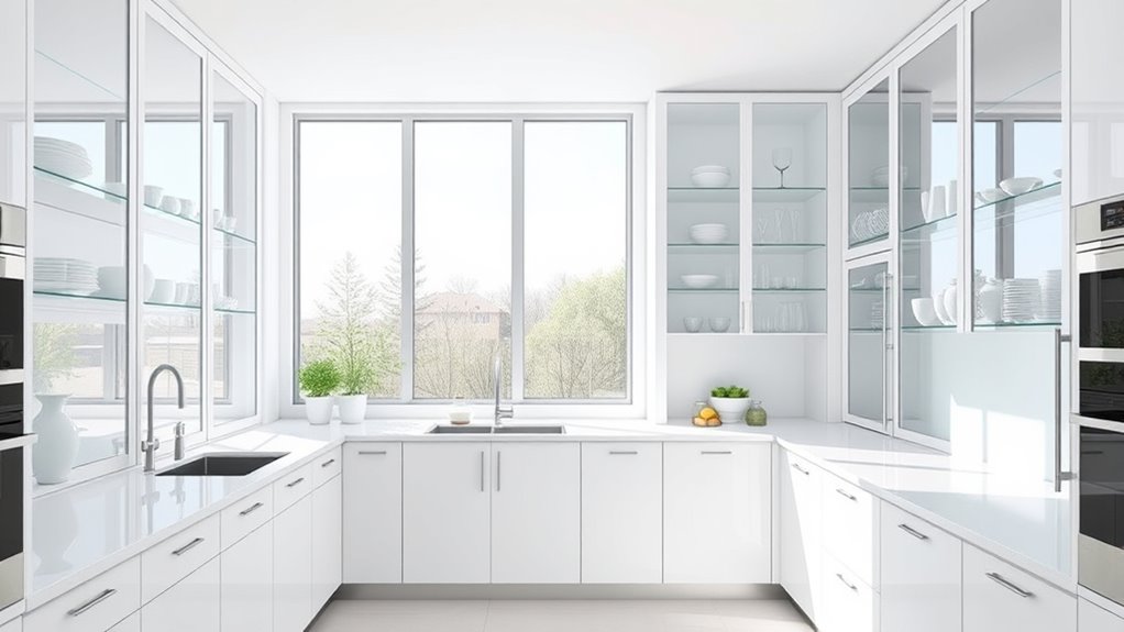 transparent glass enhances spaciousness