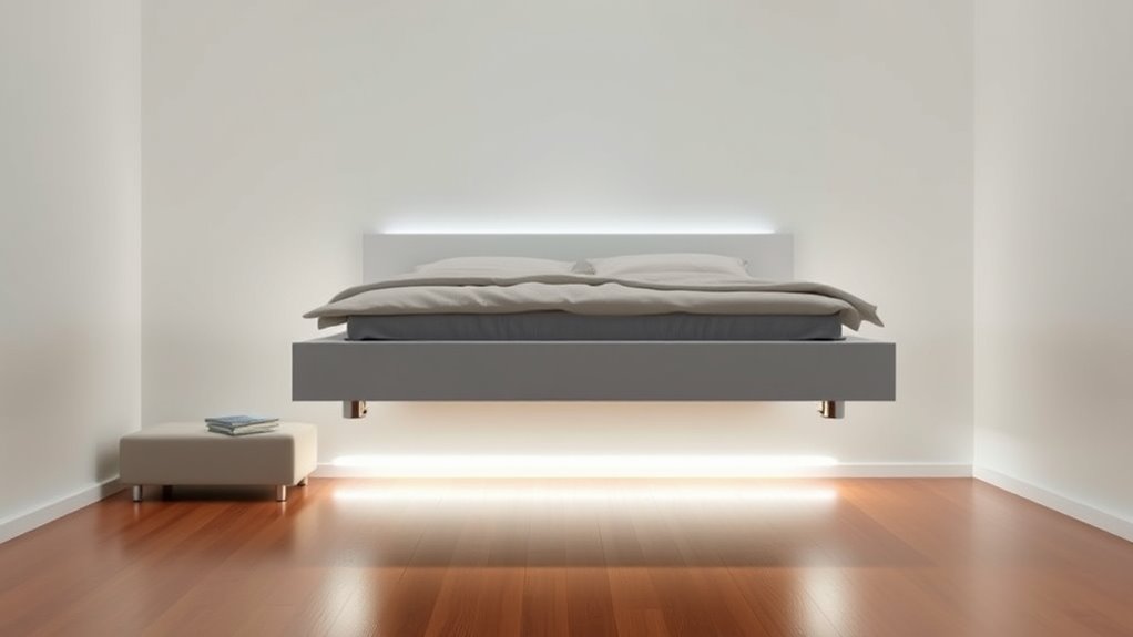 wall mounted floating bed